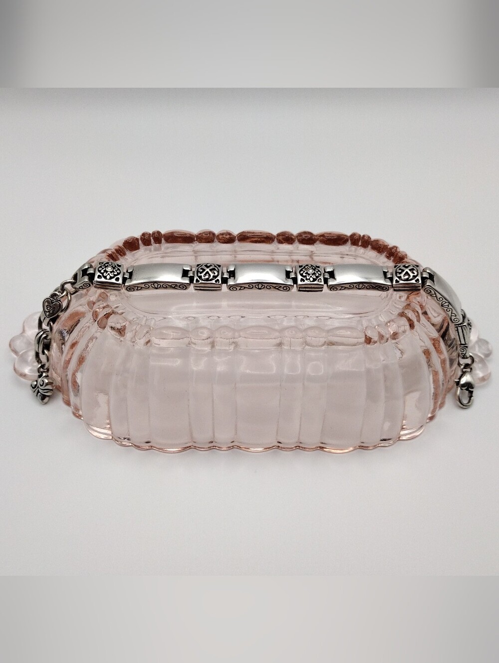 Brighton Tribeca Silver-Plated Scroll Bar Link Bracelet Retired